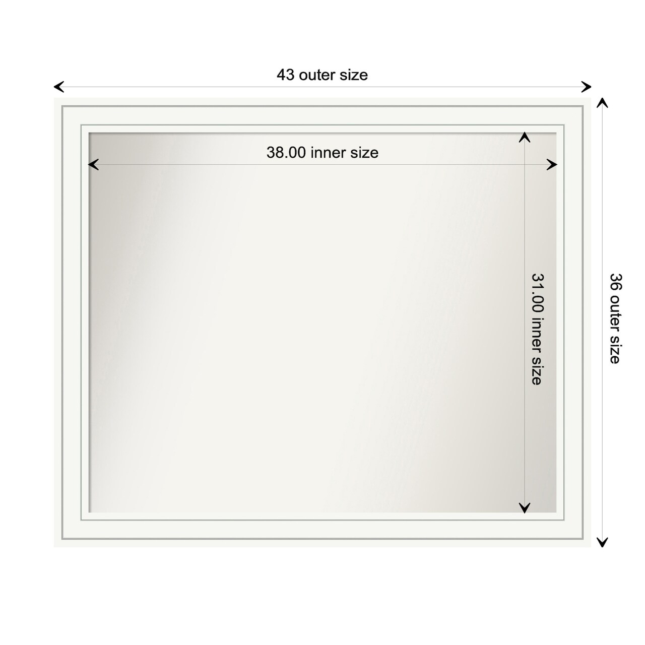 Craftsman White Non-Beveled Custom Framed Bathroom Vanity Wall Mirror